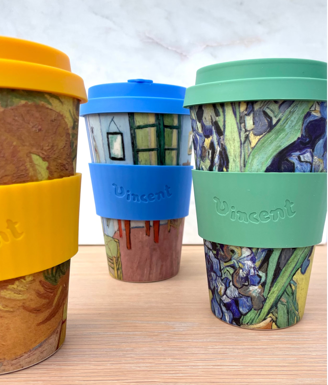 Van Gogh Irises Bamboo Reusable Coffee Cup