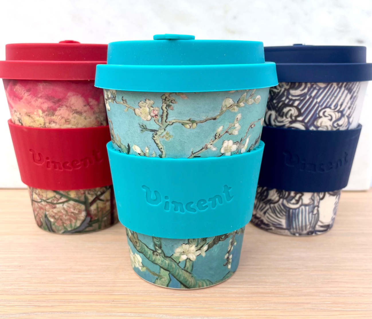 Van Gogh Plum Orchard Bamboo Reusable Coffee Cups